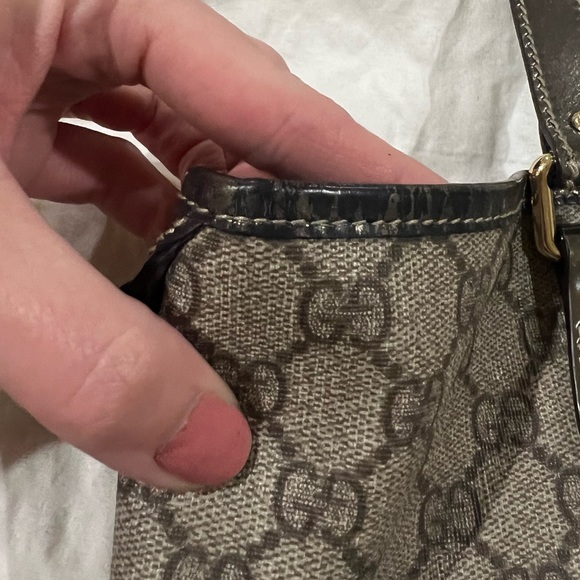 Gucci GG Supreme tote bag purse authentic brown bronze great used condition - Picture 5 of 12